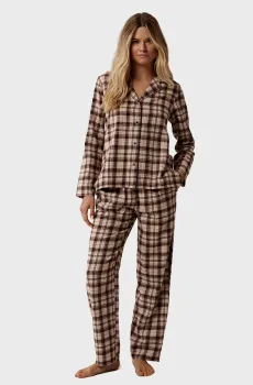 Женская пижама в клетку (рубашка, брюки) Разноцветный XL Atlantic NLP-505