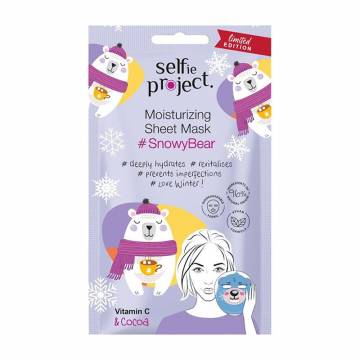 Увлажняющая тканевая маска для лица Selfie Project Moisturizing Sheet Mask Snowy Bear, 1 шт Увлажняющая тканевая маска для лица Selfie Project Moisturizing Sheet Mask Snowy Bear, 1 шт