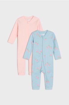 Бавовняний ромпер, 2 шт. - light blue