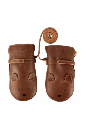 Детские кожаные перчатки Donsje Kapi Classic Mittens Bear цвет коричневый 6019001 Детские кожаные перчатки Donsje Kapi Classic Mittens Bear цвет коричневый 6019001