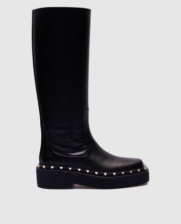 Черные кожаные сапоги Rockstud Черные кожаные сапоги Rockstud