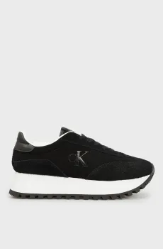 Женские черные замшевые кроссовки RUNNER LACEUP ML SUEDE Черный 40 Calvin Klein YW0YW01574