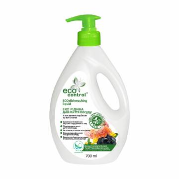 Жидкость для мытья посуды Eco Control с мыльным орехом и углем, 700 мл Жидкость для мытья посуды Eco Control с мыльным орехом и углем, 700 мл