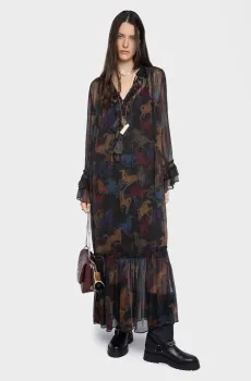 Женское платье с узором Ralicel Разноцветный L ZADIG&VOLTAIRE WWDR02564_DARK CHOCOLATE