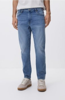 Reserved - Джинси carrot slim з ефектом прання - синій - YW482-55J