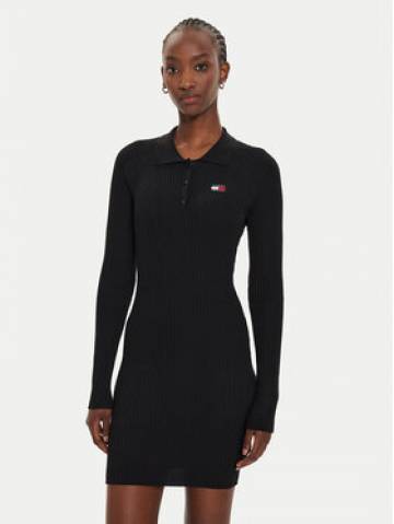 Tommy Jeans Трикотажна сукня DW0DW18734 Чорний Slim Fit Tommy Jeans Трикотажна сукня DW0DW18734 Чорний Slim Fit