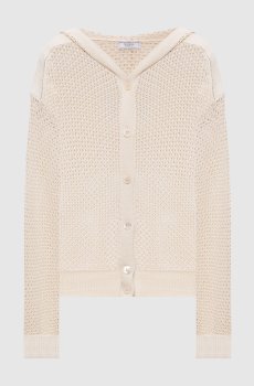 Бежевый кардиган с капюшоном