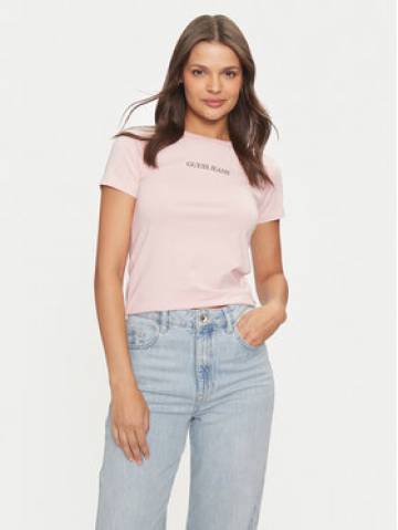 Guess Jeans Футболка W4YI01 J1314 Рожевий Slim Fit Guess Jeans Футболка W4YI01 J1314 Рожевий Slim Fit