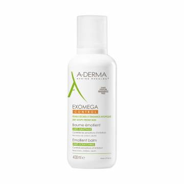 Смягчающий бальзам для тела A-Derma Exomega Control Emollient Balm Anti-Scratching, 400 мл Смягчающий бальзам для тела A-Derma Exomega Control Emollient Balm Anti-Scratching, 400 мл