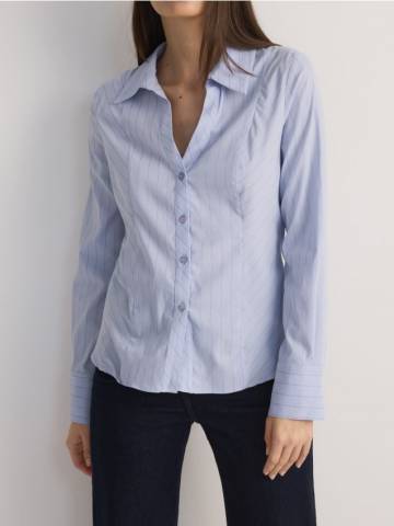 Reserved - Сорочка в смужку - блідо-бірюзовий - 367FH-06X