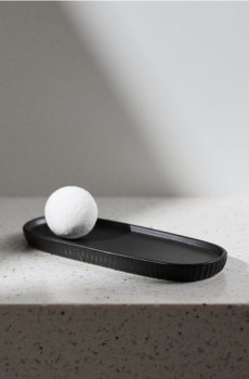 Декоративна керамічна таця - чорний