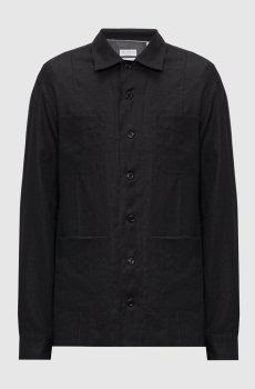 Черная рубашка из льна