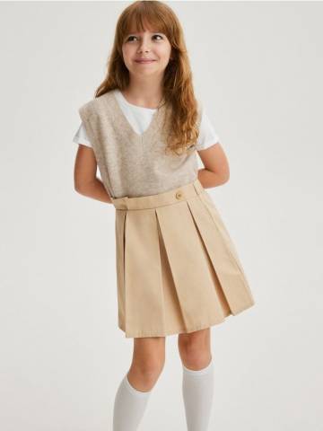 Reserved - Плісирована спідниця - бежевий - 9565X-08X