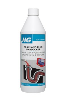 Средство для удаления засоров в трубах HG Drain And Plug Unblocker, 1 л