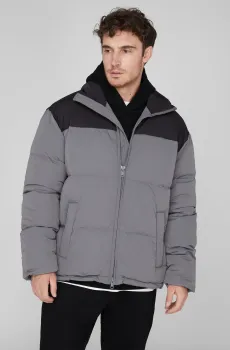 Мужской серый пуховик Серый S PRPY PMOUTSKF0017