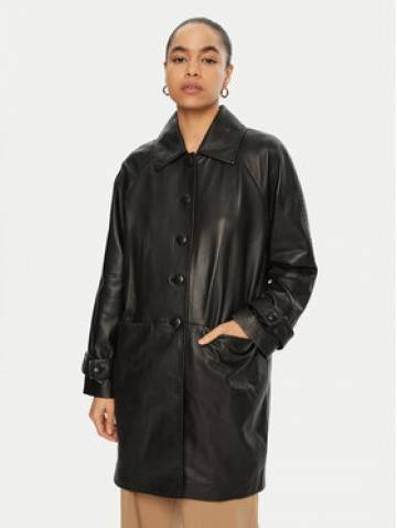 Luisa Spagnoli Шкіряна куртка Superbo 541221 Чорний Loose Fit Luisa Spagnoli Шкіряна куртка Superbo 541221 Чорний Loose Fit