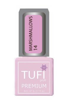 Гель-лак для ногтей Tufi Profi Premium Marshmallows 14 Розовый с блестками, 8 мл