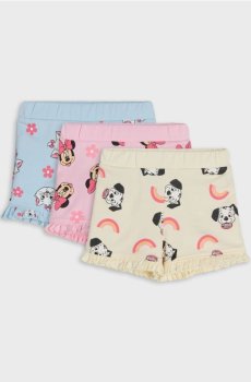 Бавовняні шорти 3 pack Disney - пастельний рожевий