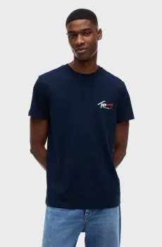 Мужская темно-синяя футболка SIGN CHEST Синий XL Tommy Jeans DM0DM22538