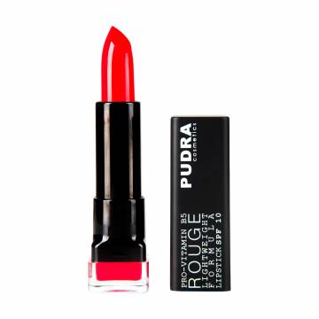 Помада для губ Pudra Cosmetics Rouge Lightweight Formula Lipstick SPF10 с провитамином B5, 17 Red Passion, 4.5 мл Помада для губ Pudra Cosmetics Rouge Lightweight Formula Lipstick SPF10 с провитамином B5, 17 Red Passion, 4.5 мл