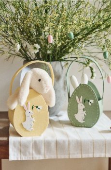 Великодні кошики з мотивом кролика, набір із 2 штук - різнобарвний