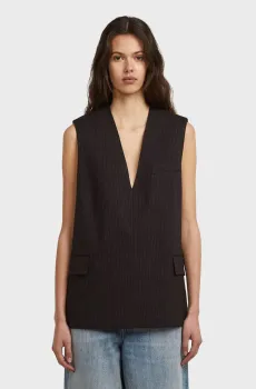 Женский темно-коричневый жилет в полоску Blazer Коричневый XS G-Star RAW D28040,E170