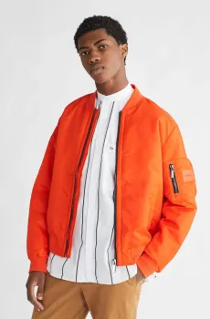 Мужской оранжевый бомбер RECYCLED SATEEN HERO Оранжевый S Calvin Klein K10K109907