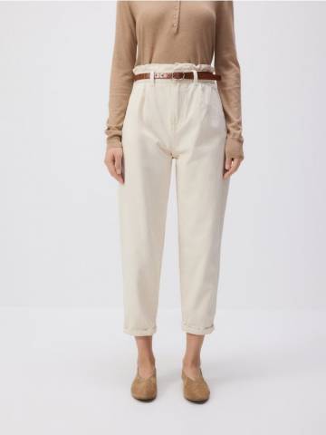 Reserved - LADIES` JEANS TROUSERS & BELT - бежевий - YT190-08J Reserved - LADIES` JEANS TROUSERS & BELT - бежевий - YT190-08J