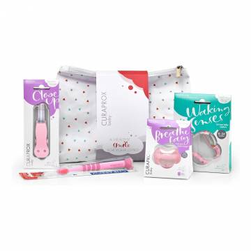 Детский набор для ухода за полостью рта Curaprox Baby Set Pink, 5 предметов Детский набор для ухода за полостью рта Curaprox Baby Set Pink, 5 предметов