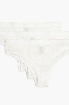 Cropp - Трусики з принтом, 3 пари - кремовий