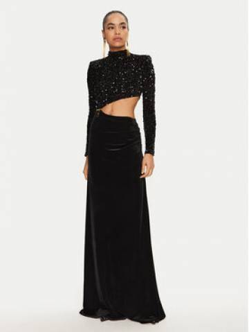 Elisabetta Franchi Вечірня сукня AB-736-47E2-V700 Чорний Regular Fit Elisabetta Franchi Вечірня сукня AB-736-47E2-V700 Чорний Regular Fit
