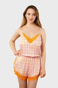 Женский розовый комбинезон в клетку Розовый M brabrabra HOM2423008