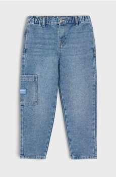 Джинси чино з ефектом прання - синій