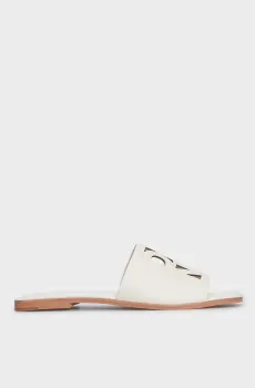 Женские белые кожаные слайдеры JALILA Белый 40 DKNY K1412783