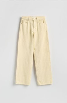 Reserved - Джинси wide leg у рубчик - жовтий - 161IL-11J