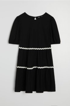 Міні сукня babydoll з віскозою - чорний