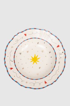 Белая фарфоровая тарелка для супа Star
