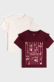 Бавовняні футболки з воланами 2 pack - різнобарвний