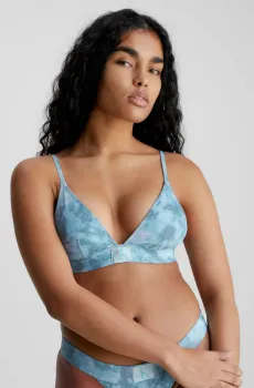 Женский голубой лиф от купальника FIXED TRIANGLE-RP-PRINT Голубой XS Calvin Klein KW0KW02121