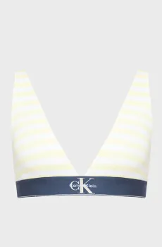 Женский желтый бюстгальтер в полоску LIGHTLY Желтый S Calvin Klein LV00QF8703