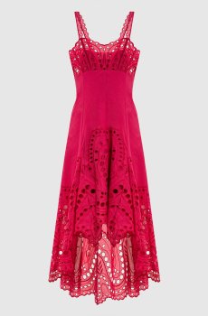 Розовое асимметричное платье Caspian