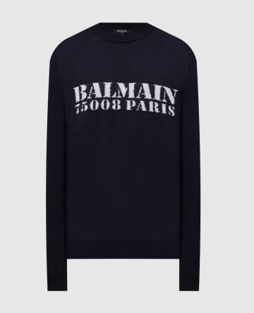 Синий джемпер из мериноса вовны