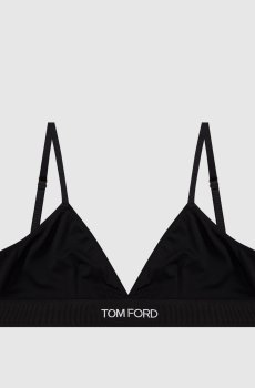 Черный бюстгальтер-бралетт с контрастным логотипом