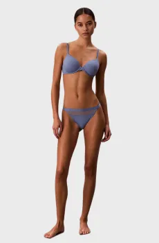 Женские синие трусики HIGH WAISTED BIKINI Синий M Calvin Klein LV00QF8732