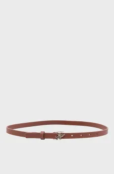 Женский коричневый кожаный ремень SCRIPT Коричневый 75 Tommy Hilfiger AW0AW18609