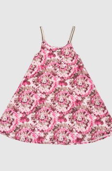 Детское розовое платье с эффектом тай-дай