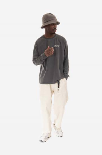 Хлопковые брюки Gramicci Loose Tapered Pant цвет бежевый широкие средняя посадка G103.OGT-cream Хлопковые брюки Gramicci Loose Tapered Pant цвет бежевый широкие средняя посадка G103.OGT-cream