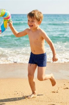 Купальні шорти з серфінгістським мотивом - темно-синій