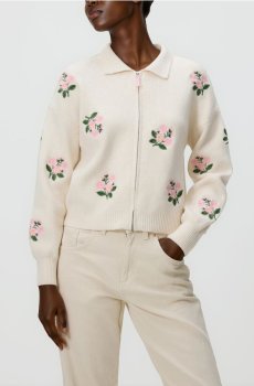 Reserved - Джемпер з коміром, що розстібається - нюдовий - 362IT-02X