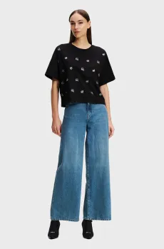 Женские синие джинсы WIDE LEG Синий 25 Karl Lagerfeld 246W1102